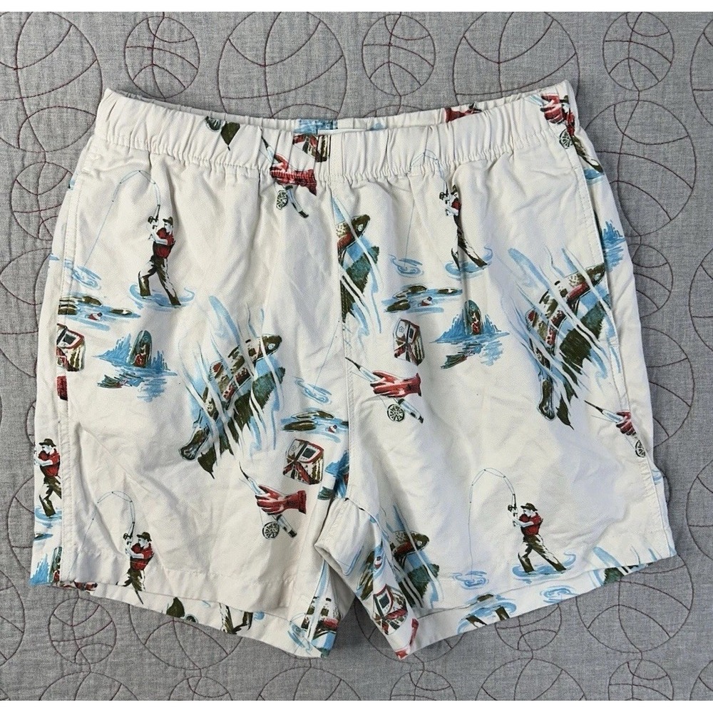 Saturdays NYC Theo‎ Tenkara Fishing Printed Cotton Tencel Short / Men's Large